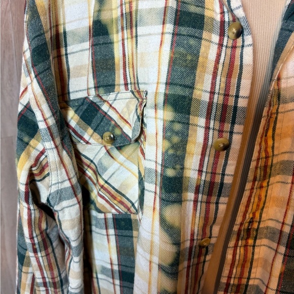 The Territory Ahead Green and Yellow Plaid Flannel Shirt Jacket - Picture 2 of 5